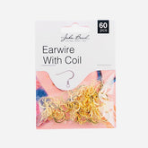 Gold Earwire with Coil – 60pcs (18mm)